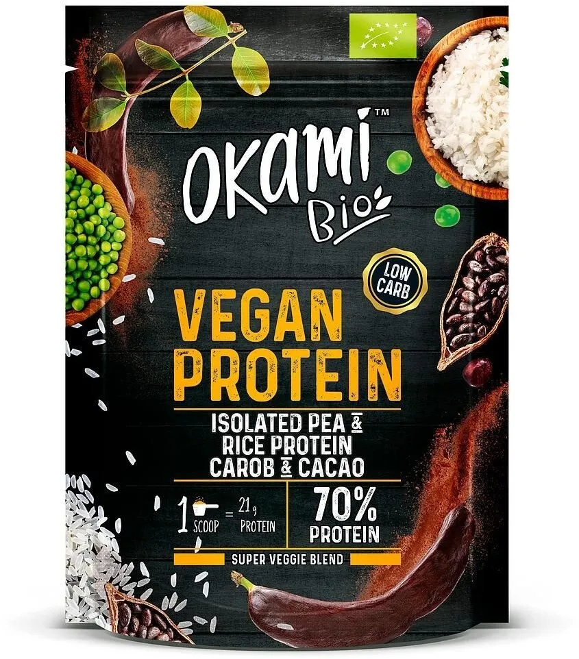 Isolated pea & rice protein carob & cacao