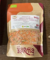 Arroz basmati con lentejas y verduras