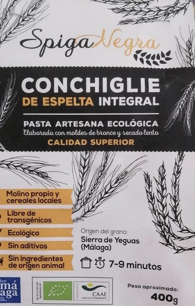 Conchiglie de espelta integral