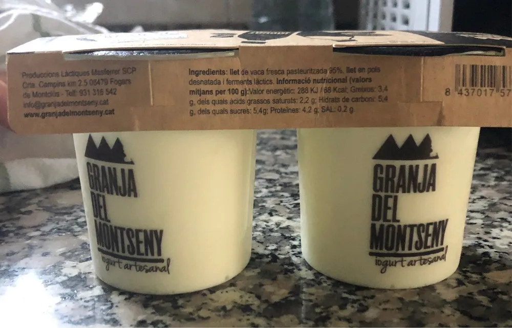 Iogurt granja del montseny