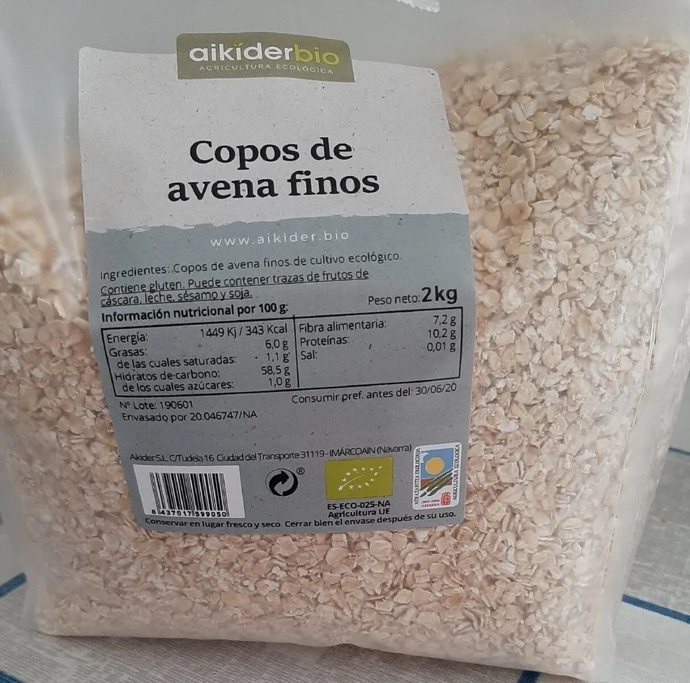 Copos  de avena finos