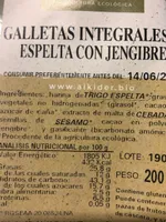 Galletas integrales espelta con jengibre