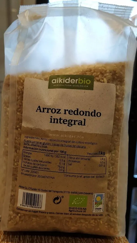 Arroz redondo integral