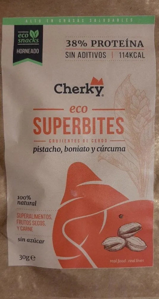 Eco superbites de pistacho, boniato y cúrcuma