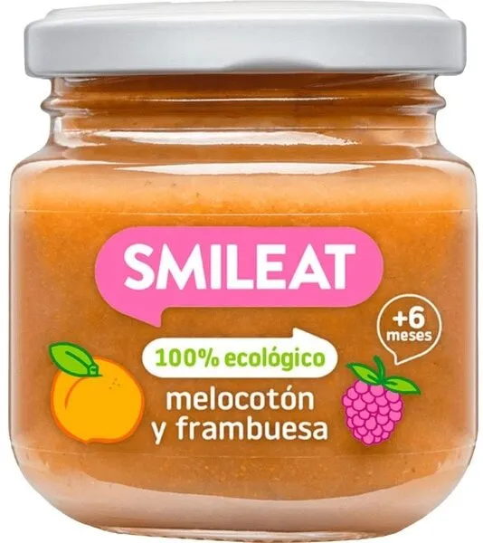 Tarrito de melocotón y frambuesa