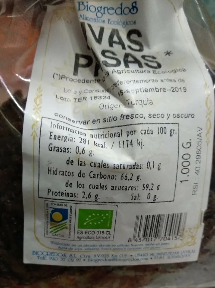 Uvas pasas