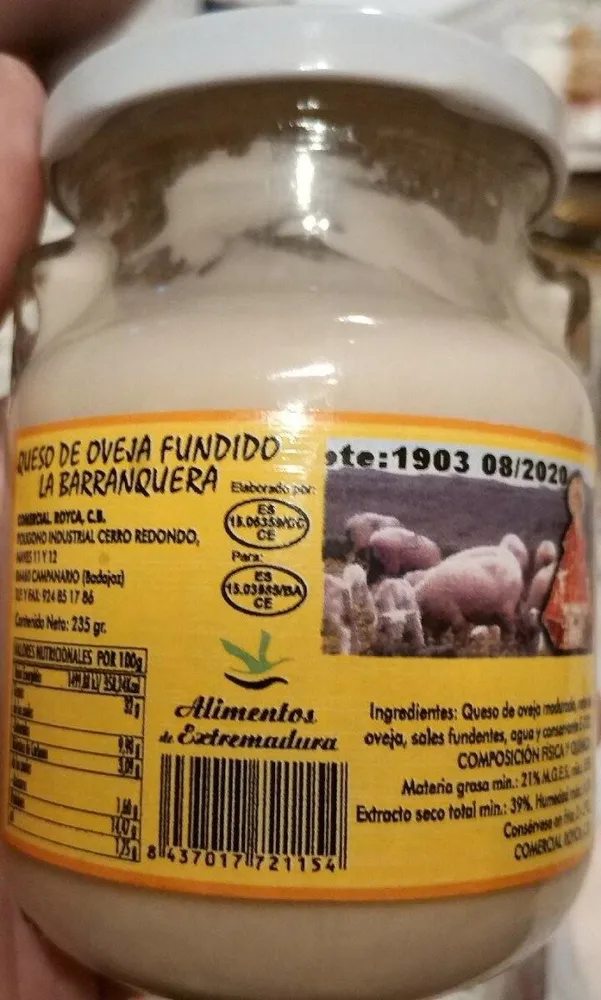 Queso de oveja fundido La Barranquera