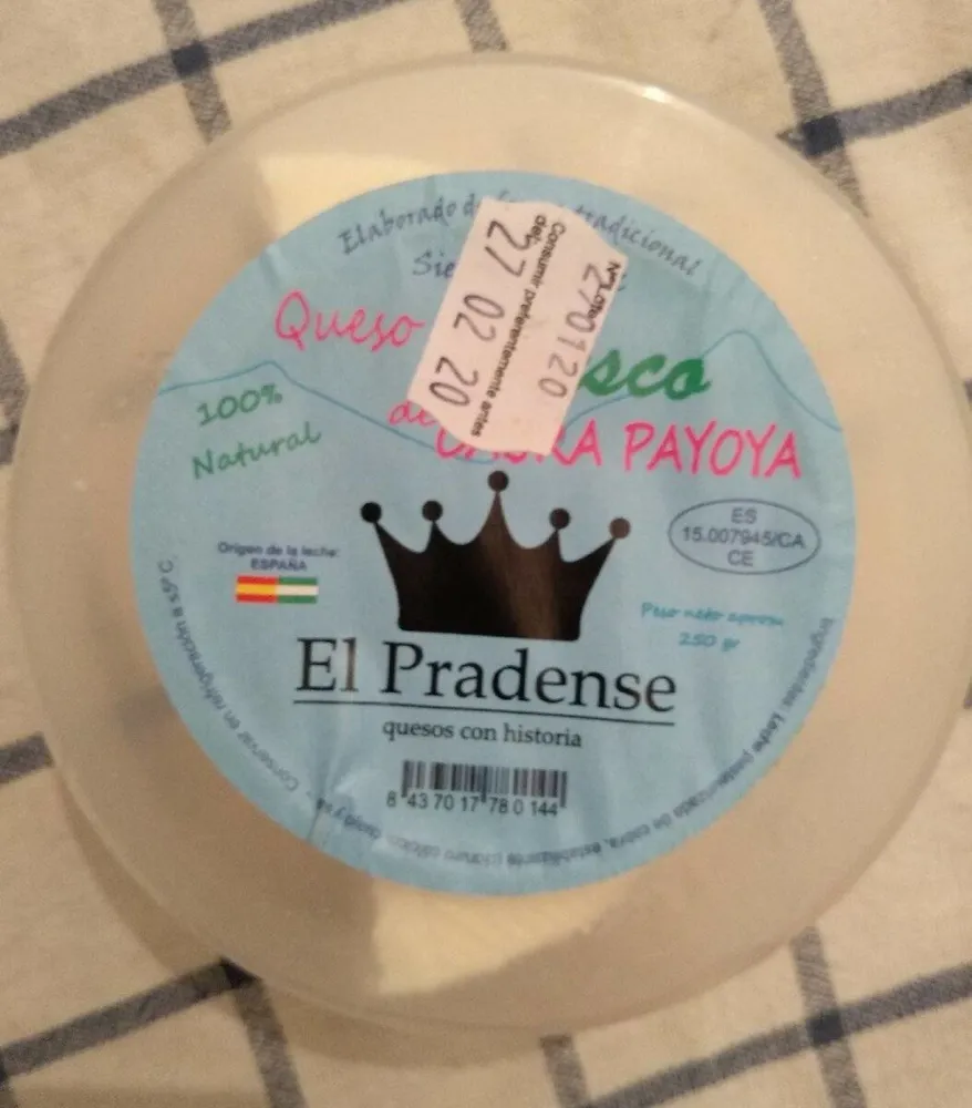 Queso fresco de cabra payoya el pradense