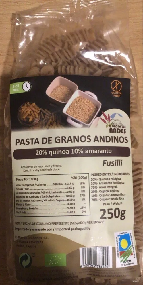 PASTA DE GRANOS ANDINOS