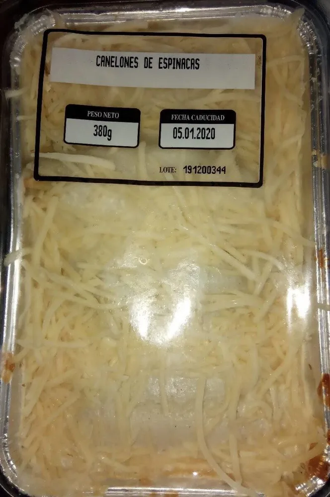 Canelones de espinacas