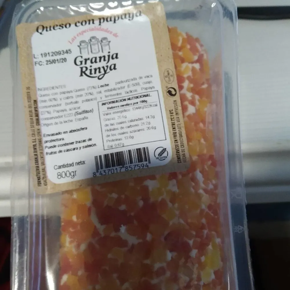 Queso con papaya