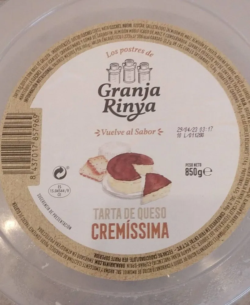 Tarta de queso cremíssima