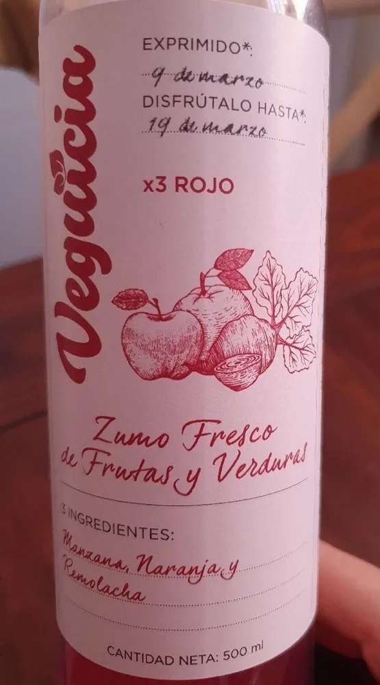 Zumo fresco de frutas y verduras