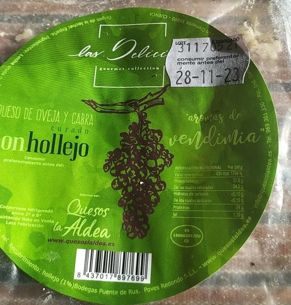 Queso de oveja y cabra curado con hollejo