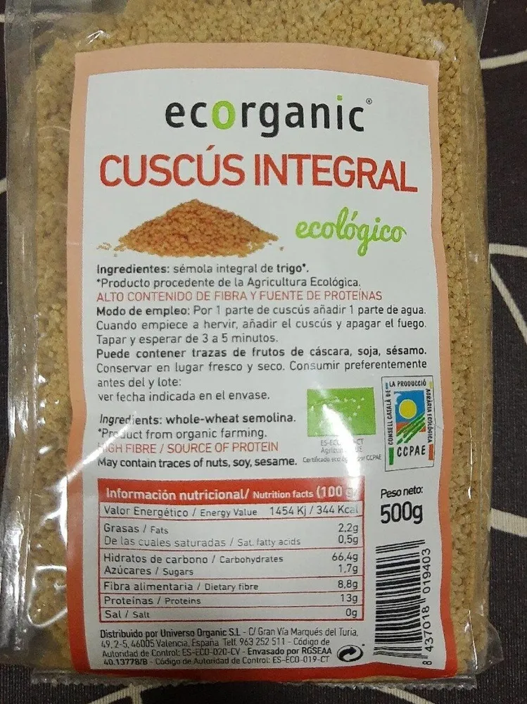 Cuscús integral ecológico