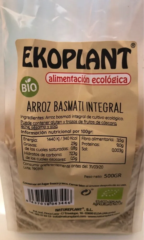 Arroz basmati integral