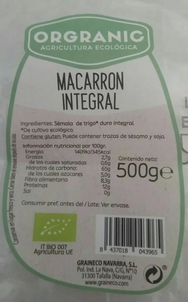 Macarrón Integral