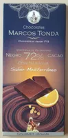 Chocolate negro 72% cacao con naranja