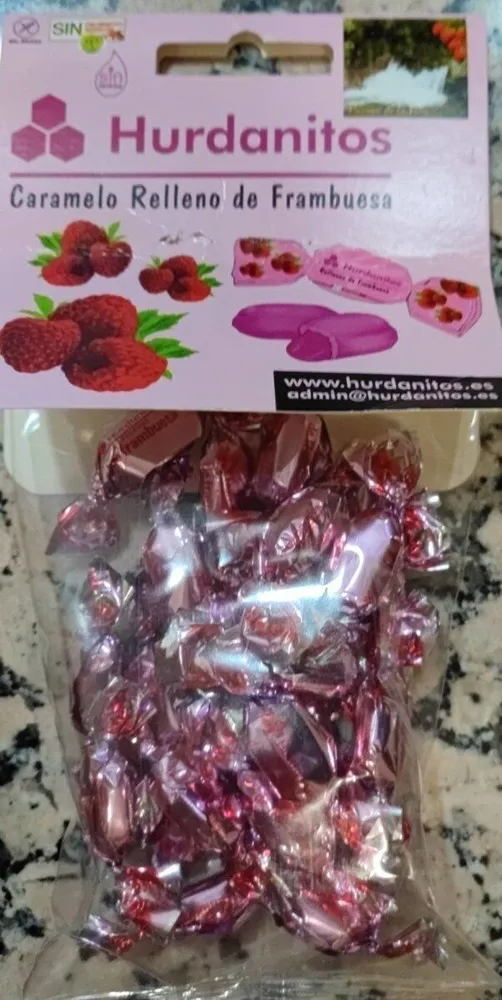 Hurdanitos caramelo relleno de Frambuesa
