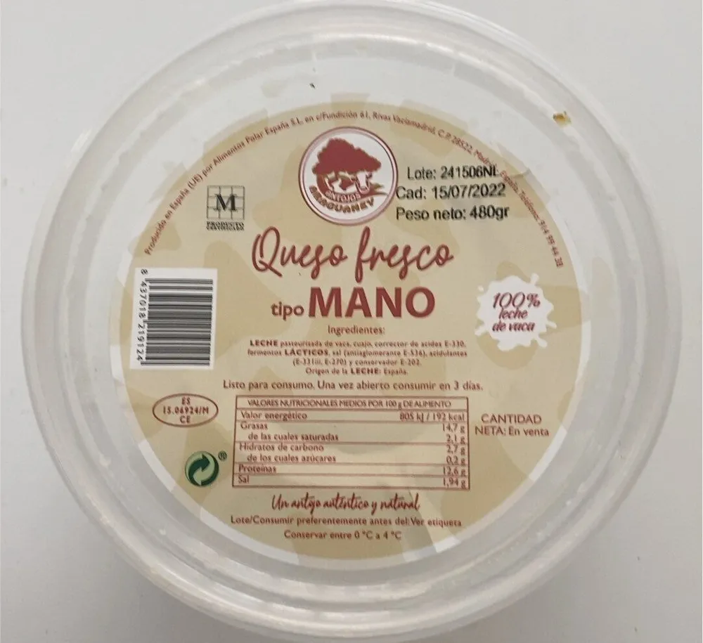 Queso fresco de mano