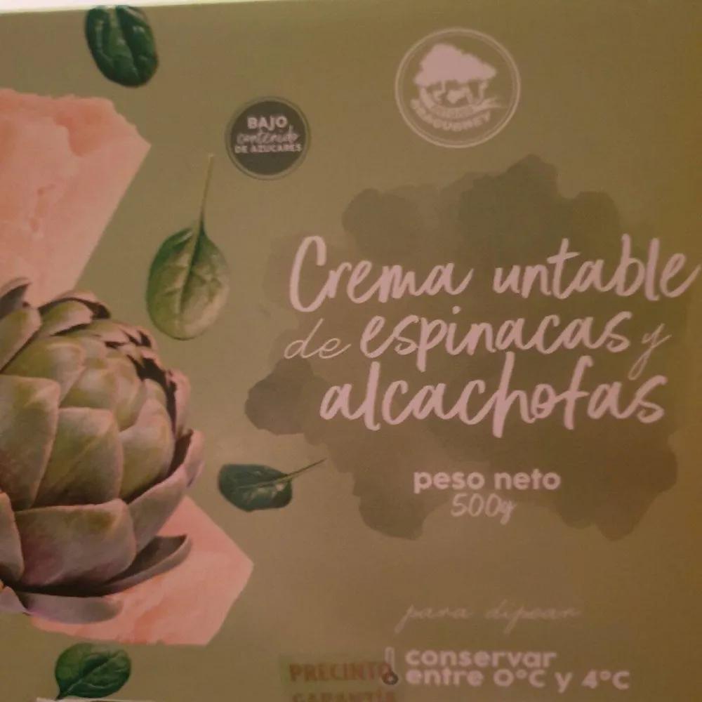 Crema untable de espinacas y alcachofas