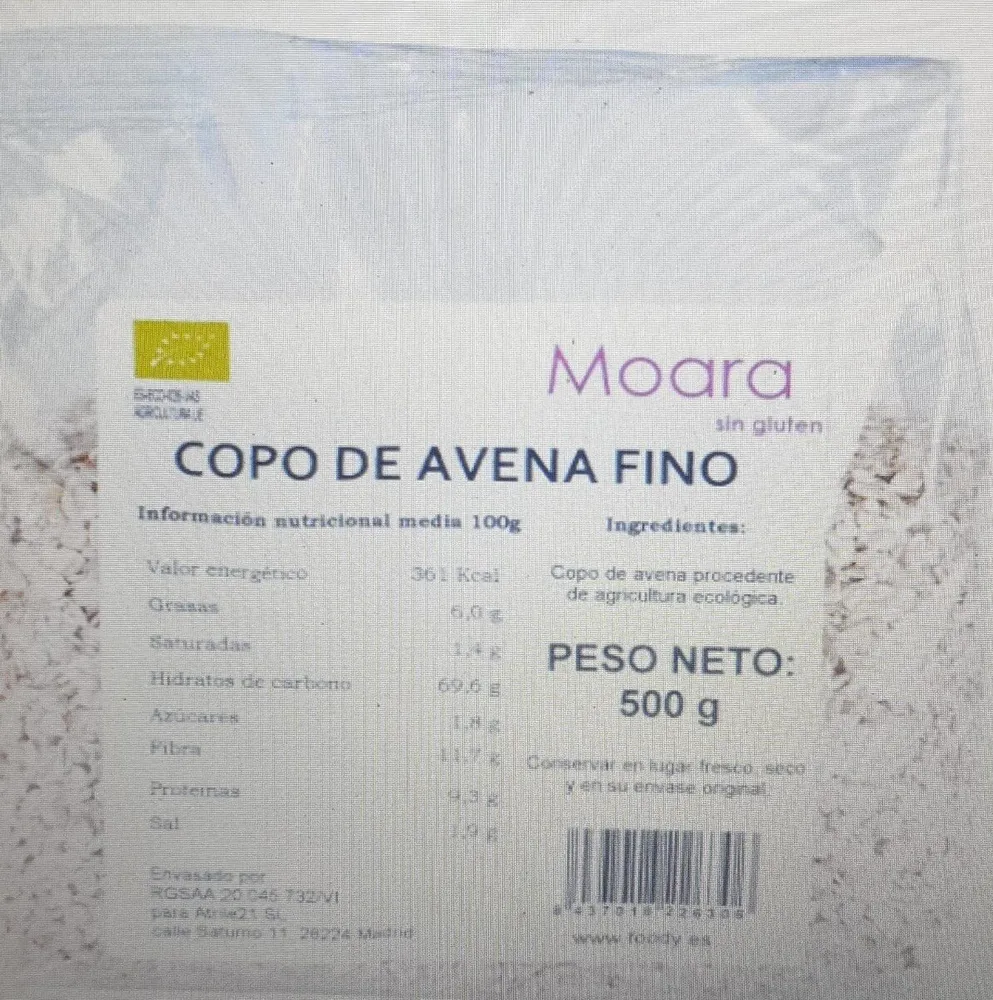 Copos de avena fino