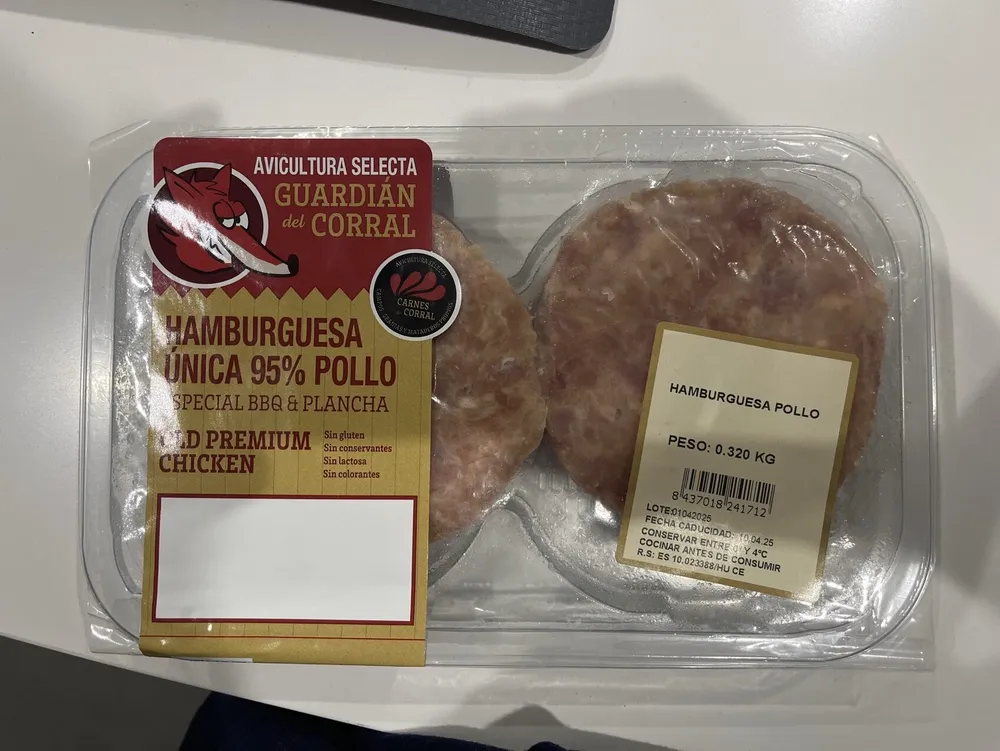 Hamburguesa única 95% pollo