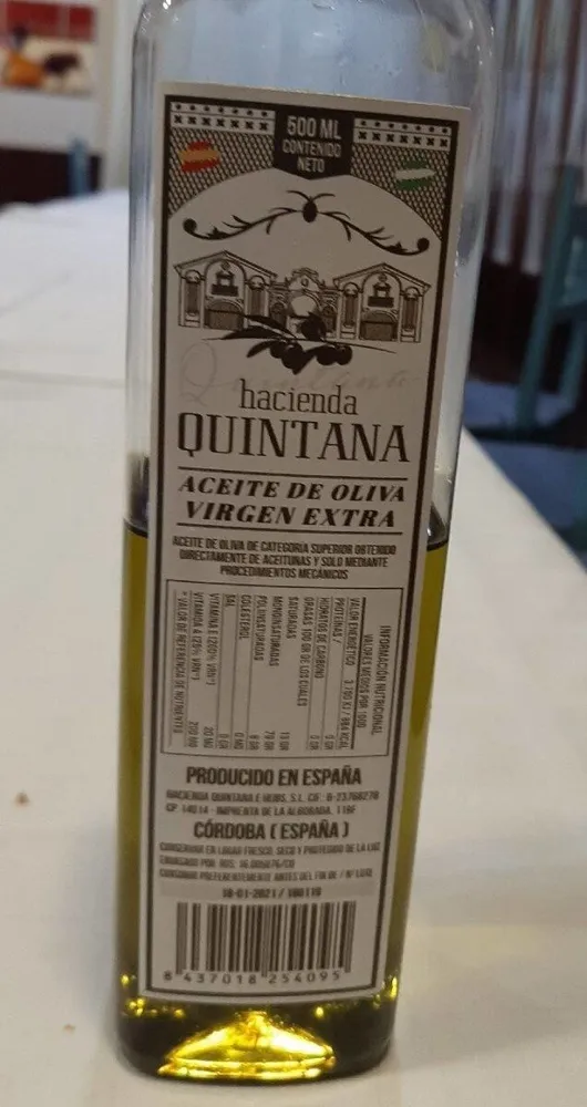 Aceite de oliva virgen extra hacienda quintana