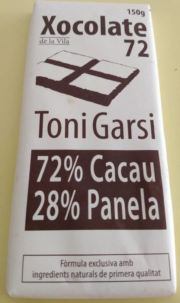Xocolate 72%cacao 28%panela
