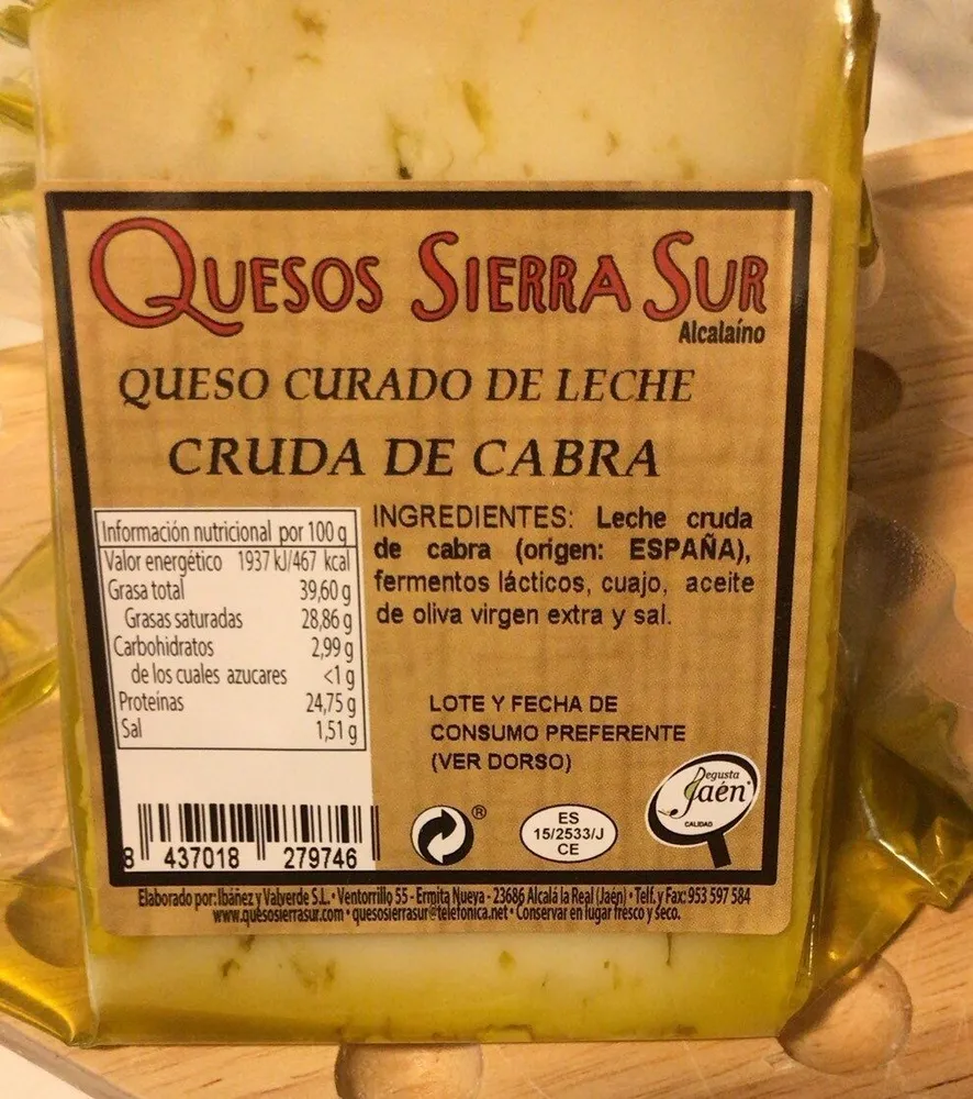 Queso curado de leche cruda de cabra
