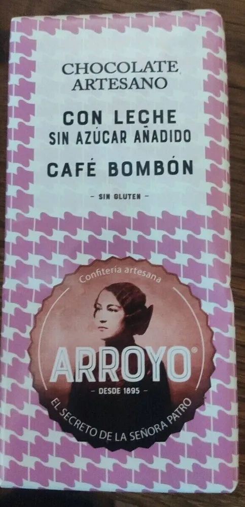 Chocolate artesano con leche sin azúcar y café bombon