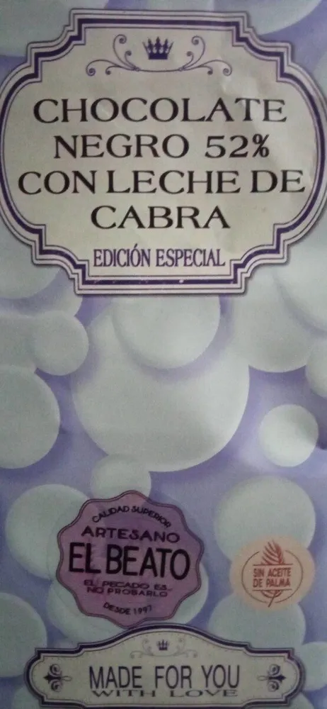 Chocolate negro 52 con leche de cabra
