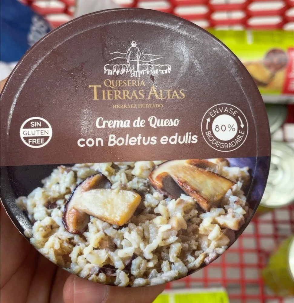 Crema de queso con boletus edulis