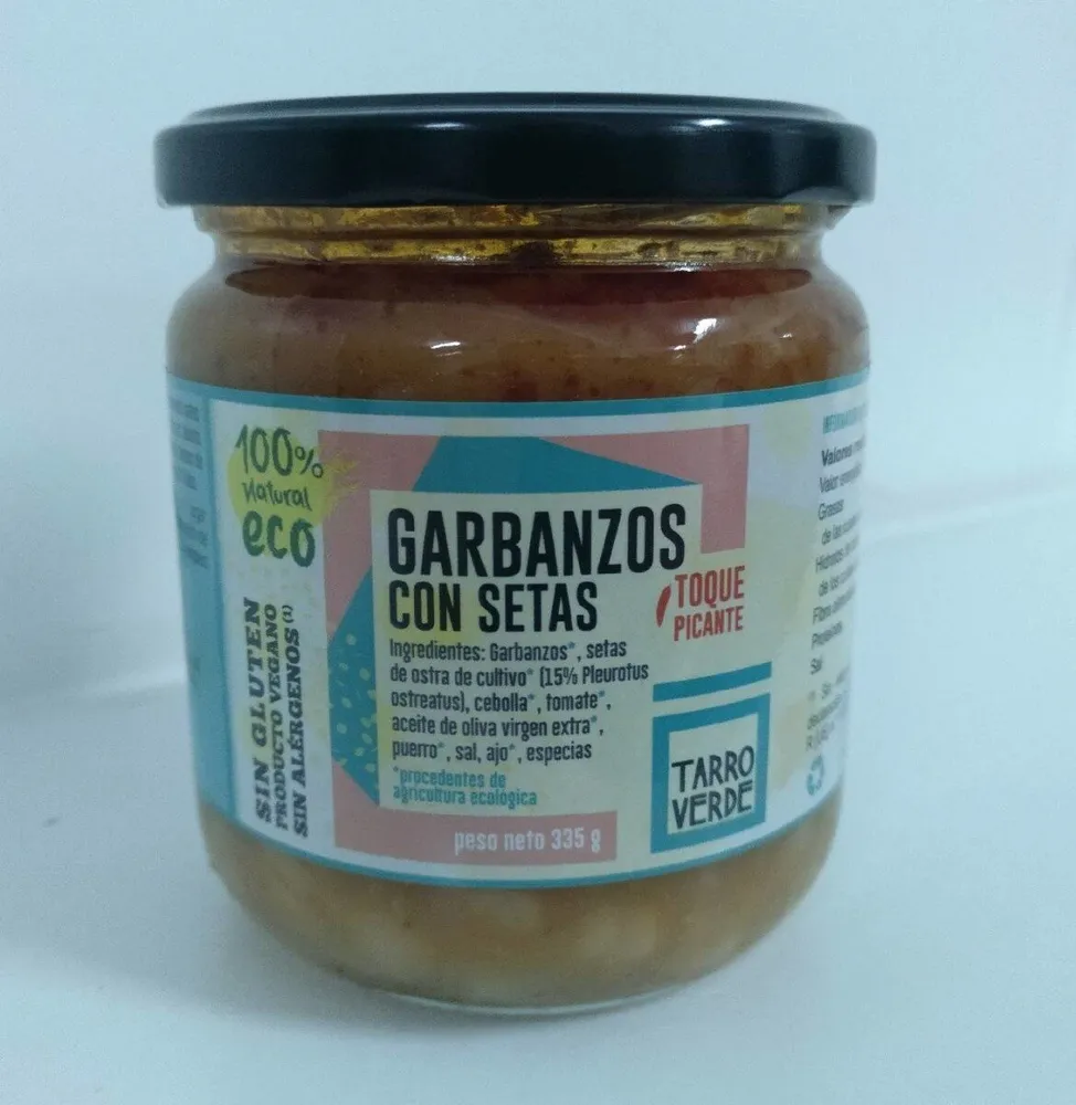 Garbanzos con setas toque picante