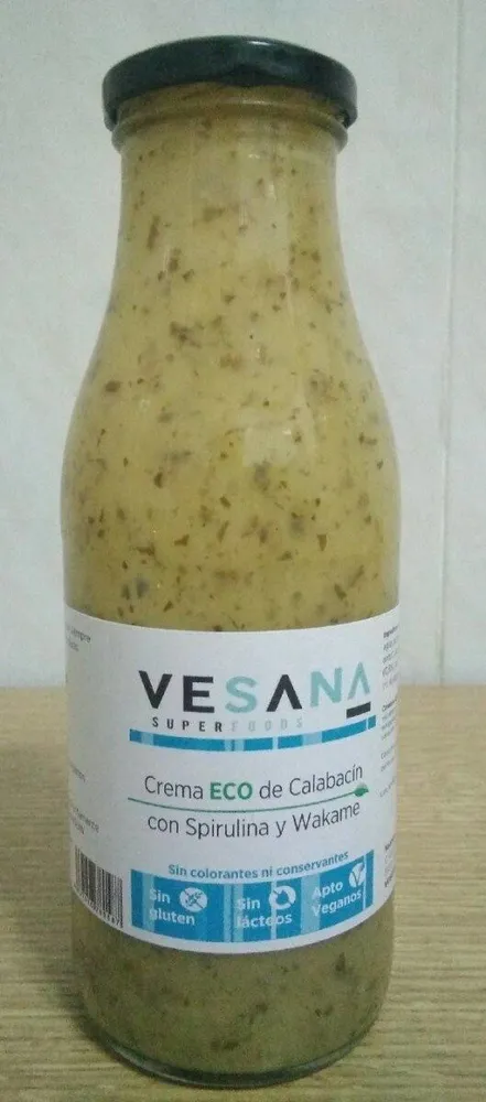 Crema eco de calabacín con Spirulina y Wakame