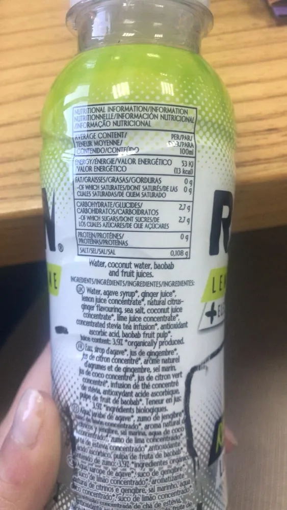 Organic bebida funcional sabor lima y limón ecológica