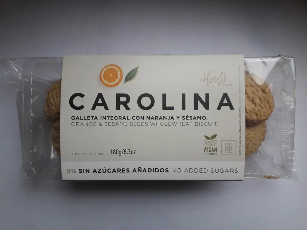 Galleta integral con sésamo y naranja