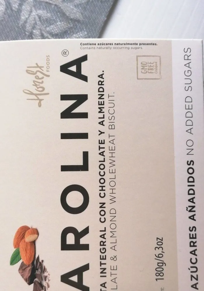 Galleta integral con chocolate y almendra