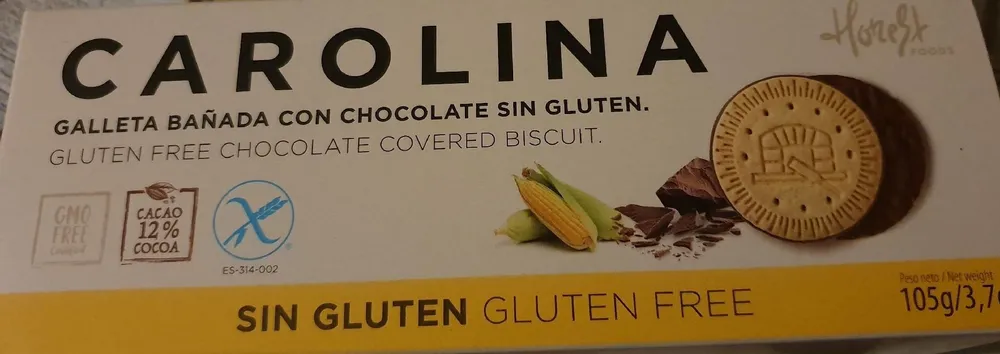 Galleta bañada con chocolate sin gluten