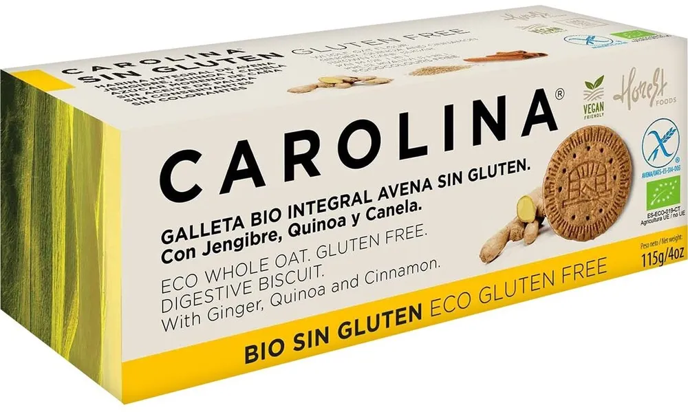 Galleta bio integral avena sin gluten