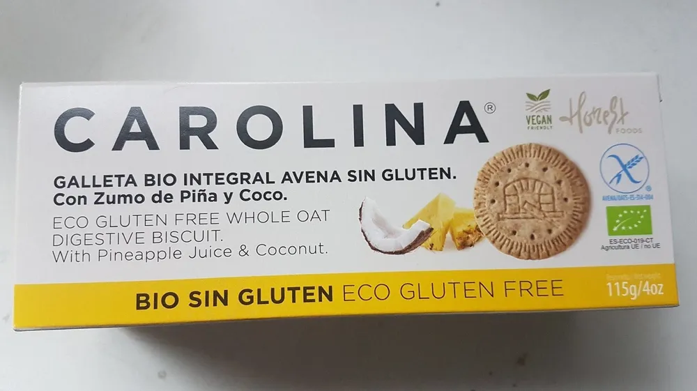 Galletas avena piña y coco
