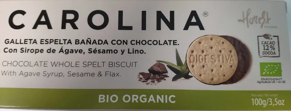 Galleta espelta bañada con chocolate