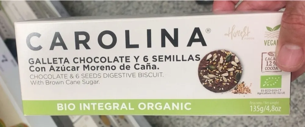 Galleta Chocolate y 6 semillas con azucar moreno de caña