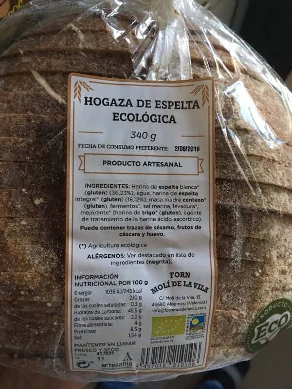 Hogaza espelta ecológica