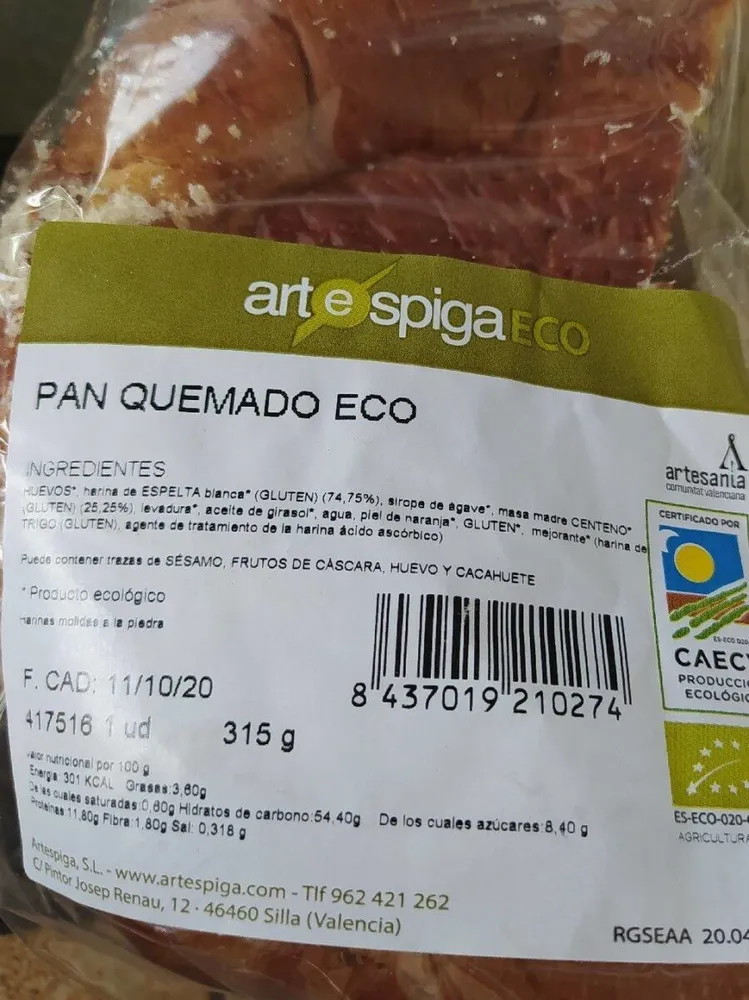 Pan quemado eco