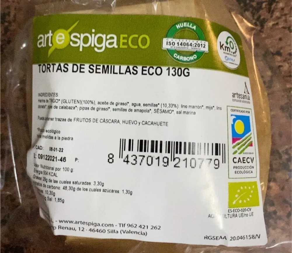 Tortasde semillas eco 130G