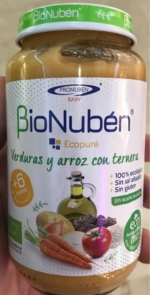 Bionubén verduras y arroz con ternera
