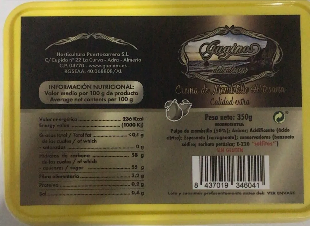 Crema de membrillo artesana