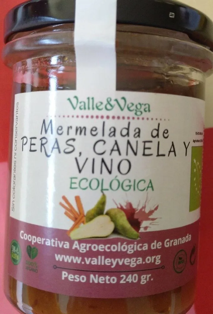 Mermelada de peras, canela y vino ecológica