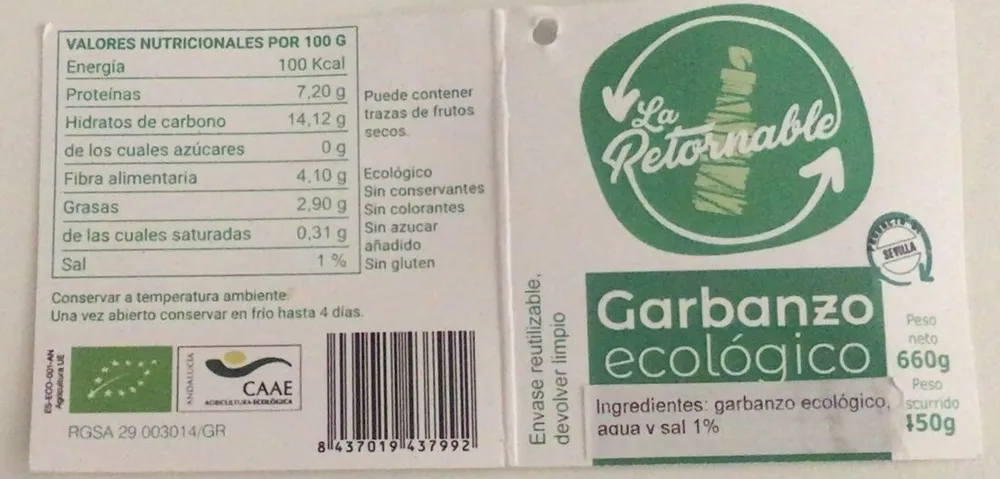 Garbanzo ecologico